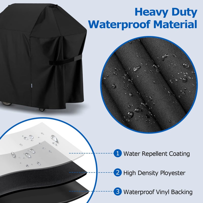 SunPatio BBQ Grill Cover 52 Inch, Outdoor Durable Waterproof Gas Barbecue Cover, Compatible for Weber Spirit 200 and 300 Series, Charbroil and Kenmore Grills, Compared to Weber 7106, 52" x 26" x 43"H - Image 4